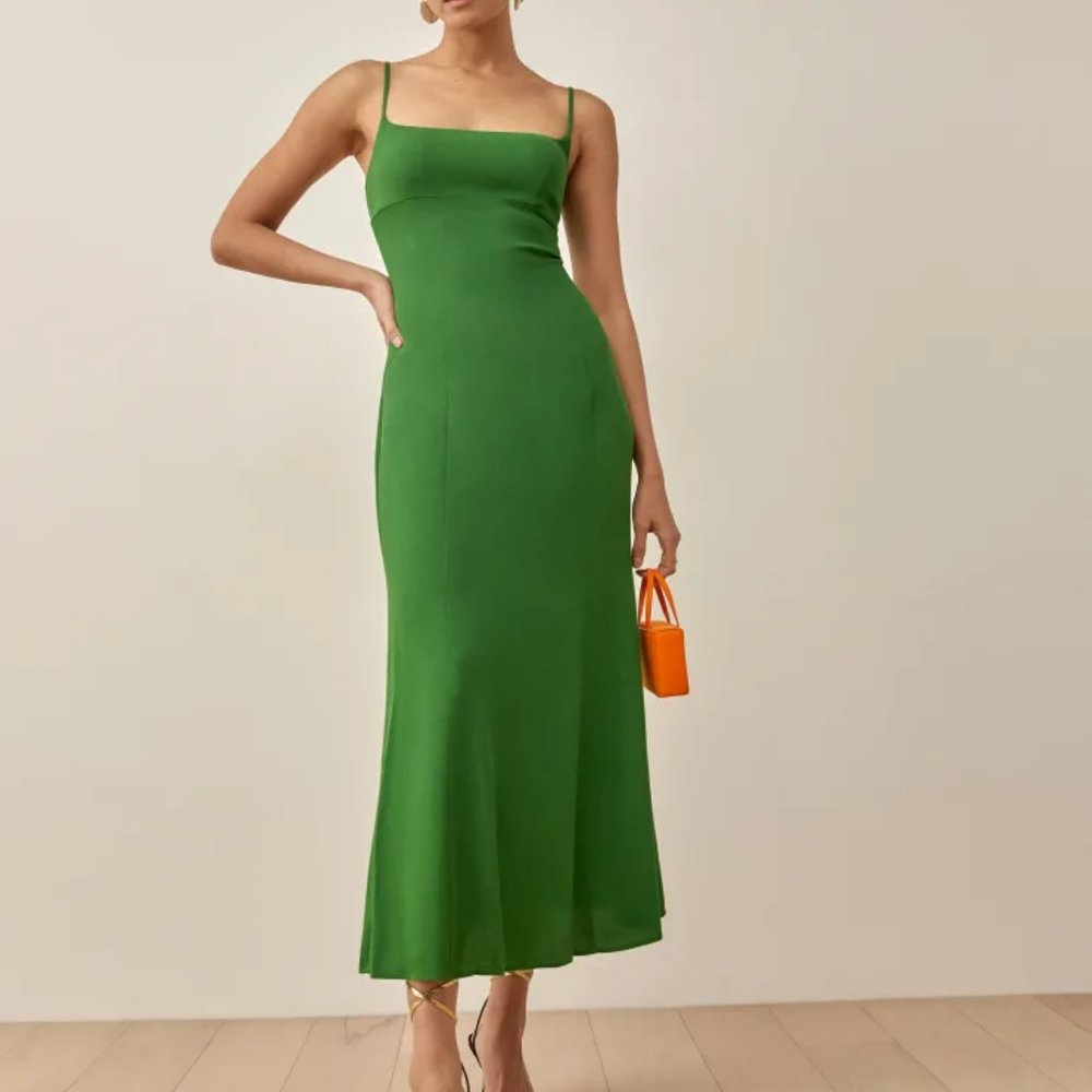 Reformation Liya Dress in Kelly Green | worn once!